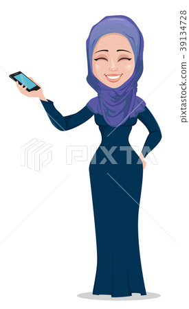 Arabic business woman cartoon character 39134728