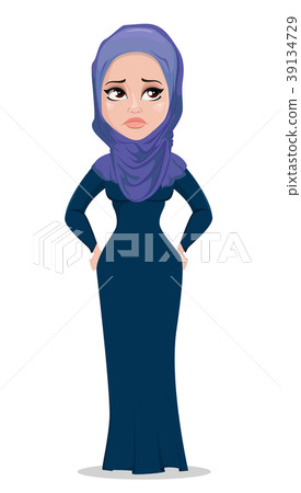 Arabic business woman cartoon character Arabic business woman cartoon character 39134729