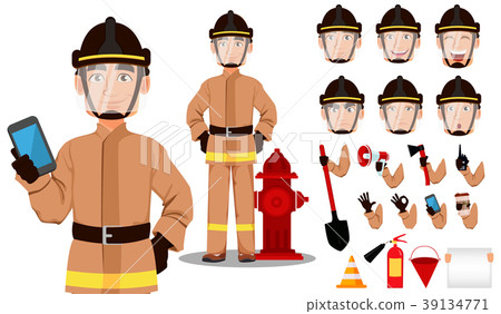 Fireman cartoon character 39134771