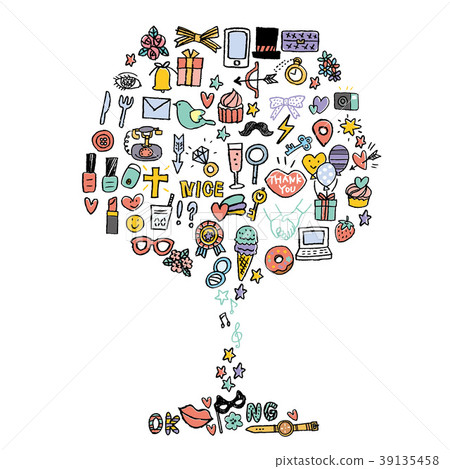 Hand drawn icons set 39135458