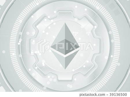Abstract tech background with ethereum emblem - Stock Illustration ...