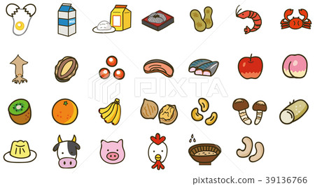 Food allergy specific raw materials, etc. Illustration materials of 27 items (7 items of specified raw materials, display recommended 20 items) Food allergy specific raw materials, etc. Illustration materials of 27 items (7 items of specified raw materials, display recommended 20 items) 39136766