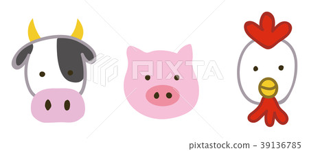 Illustration material of beef, pig, chicken 39136785