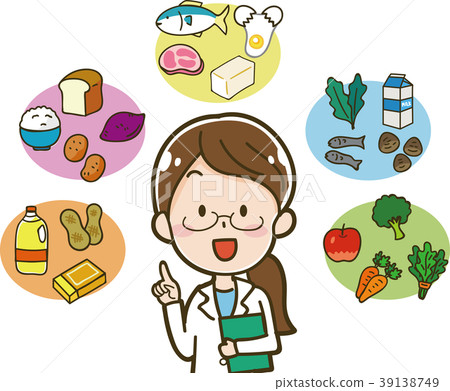 Illustration Material Of 5 Major Nutrients And... - Stock Illustration ...