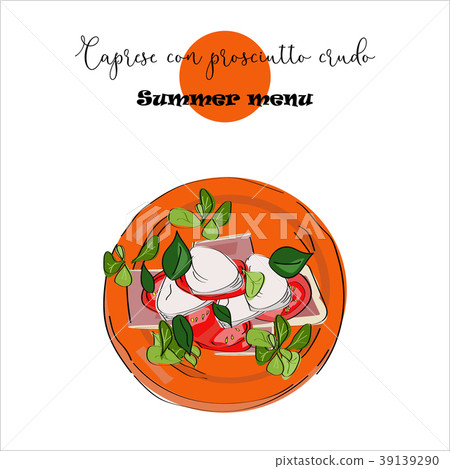 Hand drawn vector illustration of Caprese con Hand drawn vector illustration of Caprese con 39139290