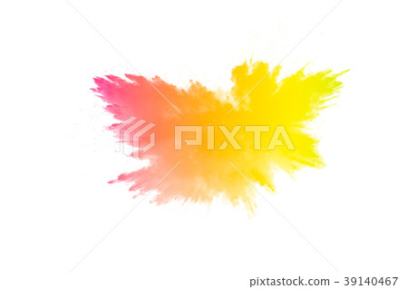 Freeze motion of color particle on white backgroud Freeze motion of color particle on white backgroud 39140467