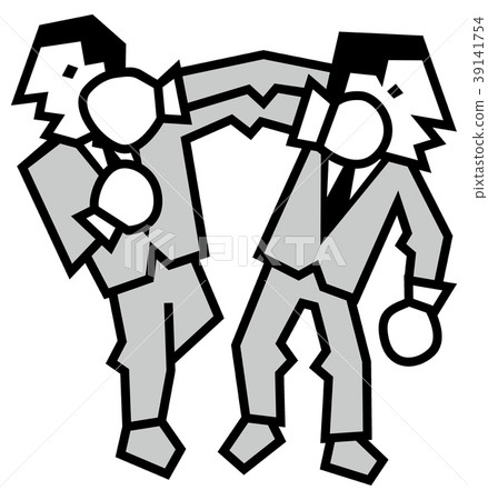 Businessmen fighting each other 39141754