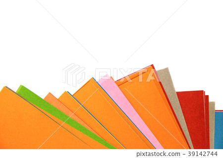 Colourful paper on white background 39142744