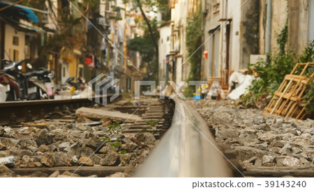 Residential area nearby railways in Hanoi, Vietnam Residential area nearby railways in Hanoi, Vietnam 39143240