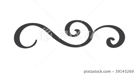 Vintage hand drawn flourish separator Calligraphy 39143269