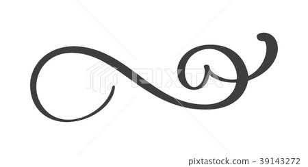 Vintage hand drawn flourish separator Calligraphy 39143272