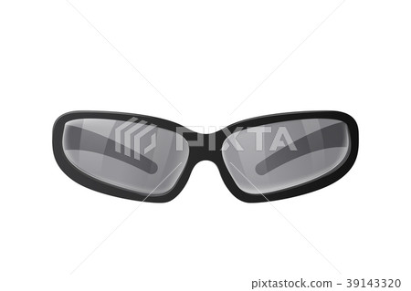 Black sunglasses with gray lenses. 39143320