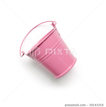 Pink Bucket, isolated clipping mask on white 39143358