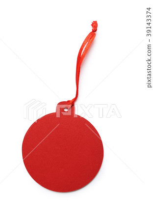 mockup Red gift tag label isolated clipping mask 39143374
