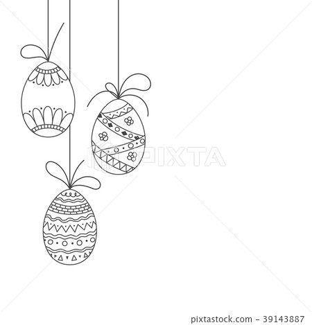 Vector Easter invitation card from Easter eggs Vector Easter invitation card from Easter eggs 39143887