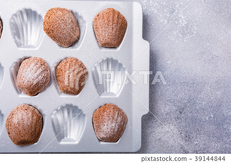 Homemade chocolate madeleine cookies Homemade chocolate madeleine cookies 39144844