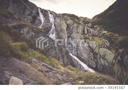 Mountain waterfall Siklawa in Polish Tatra  Mountain waterfall Siklawa in Polish Tatra  39145387
