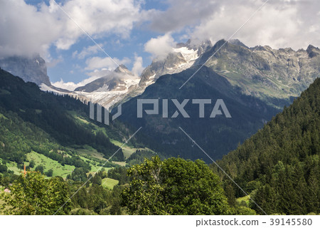 snow mountain under blue sky in the gadmen snow mountain under blue sky in the gadmen 39145580