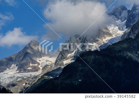 snow mountain under blue sky in the gadmen snow mountain under blue sky in the gadmen 39145582
