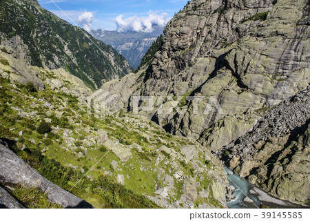 snow mountain under blue sky in the gadmen 39145585