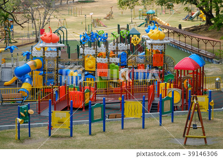 modern playground castle ,climbing bars and slides 39146306