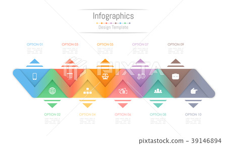 Infographic design elements with 10 options. - Stock Illustration ...