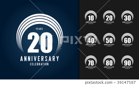 Set of anniversary logotype. Set of anniversary logotype. 39147587