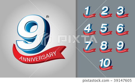 Set of anniversary logotype.  39147605