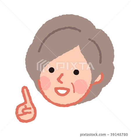 Senior woman face pointing Senior woman face pointing 39148780