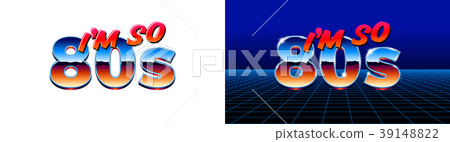 80s styled chrome fashion lettering with metallic 39148822