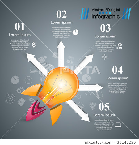 Rocket, bulb icon. Abstract illustratio Rocket, bulb icon. Abstract illustratio 39149259