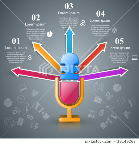 Business Infographics. Microphone icon. 39149262