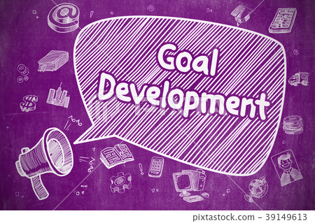 Goal Development - Doodle Illustration on Purple 39149613