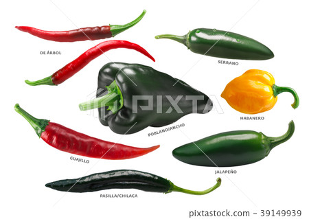 Mexican chile peppers, paths Mexican chile peppers, paths 39149939