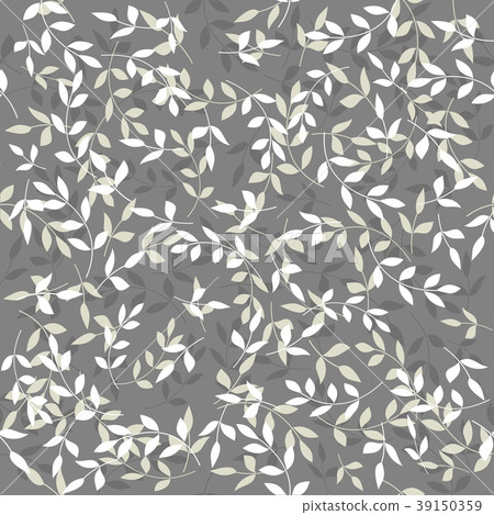 Seamless abstract floral pattern. Gray and white 39150359