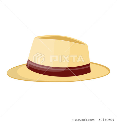 straw hat. Straw sunhat isolated on white. 39150605