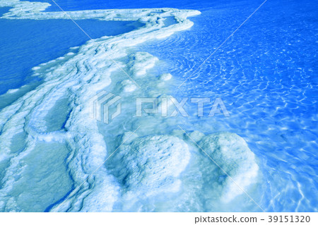 Texture of Dead sea. Salt sea shore 39151320