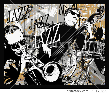 Jazz band on a grunge background Jazz band on a grunge background 39151333