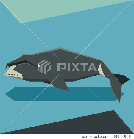 Flat design Bowhead whale 39151906