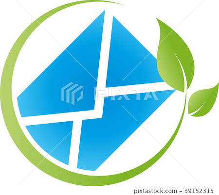 Letter, e-mail, green IT, leaves, logo Letter, e-mail, green IT, leaves, logo 39152315