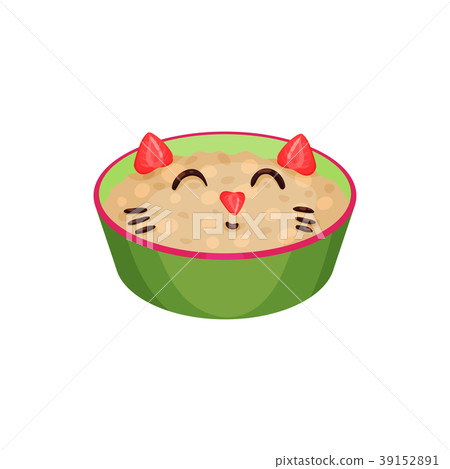 Creative porridge garnished with berries in the 39152891
