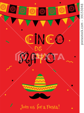 Festive red cinco de mayo invitation poster Festive red cinco de mayo invitation poster 39153048