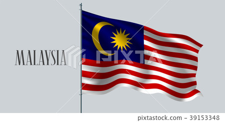 Malaysia flag on flagpole vector illustration 39153348