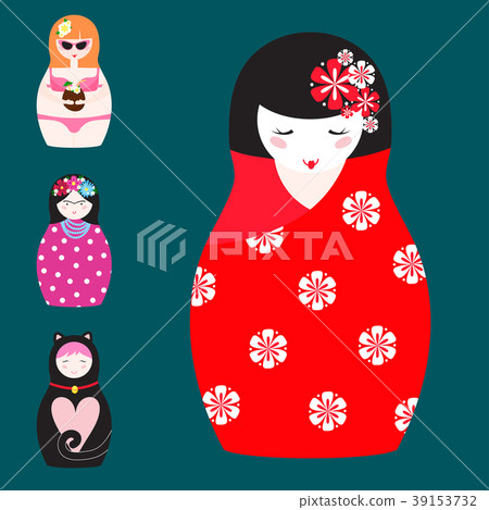 Matryoshka vector traditional russian nesting doll 39153732