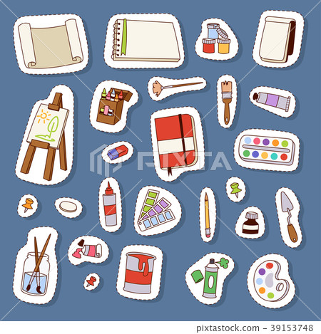 Painting art tools palette vector illustration 39153748