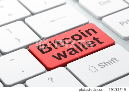 Cryptocurrency concept: Bitcoin Wallet on computer 39153749