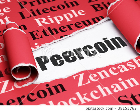 Cryptocurrency concept: black text Peercoin under Cryptocurrency concept: black text Peercoin under 39153762