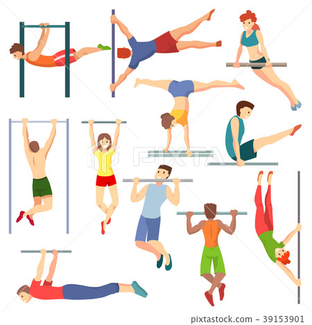 Athlete on horizontal bar vector illustration Athlete on horizontal bar vector illustration 39153901