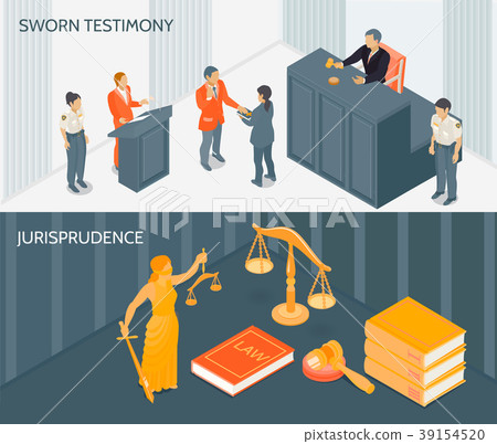 Isometric Law Banners Set 39154520