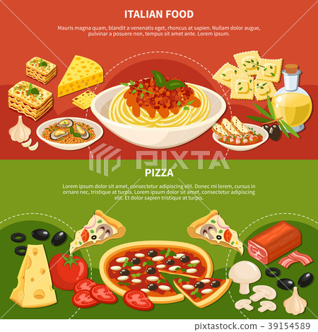 Italian Dishes Horizontal Banners  39154589